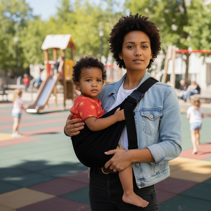 Solvera CarryEase™ – De drager die jou ondersteunt terwijl je je kindje koestert.